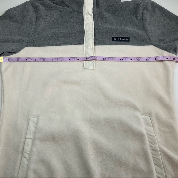 Columbia Chalk City Gray Heather Fleece Half Snap Jacket Medium - Picture 6 of 10